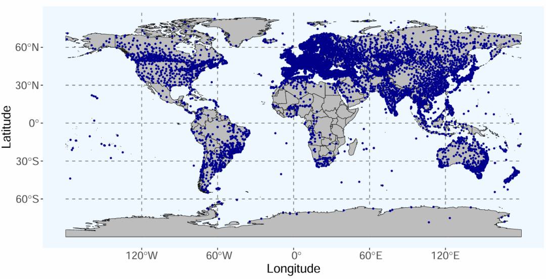 Figure 1: Location of SYNOP stations
