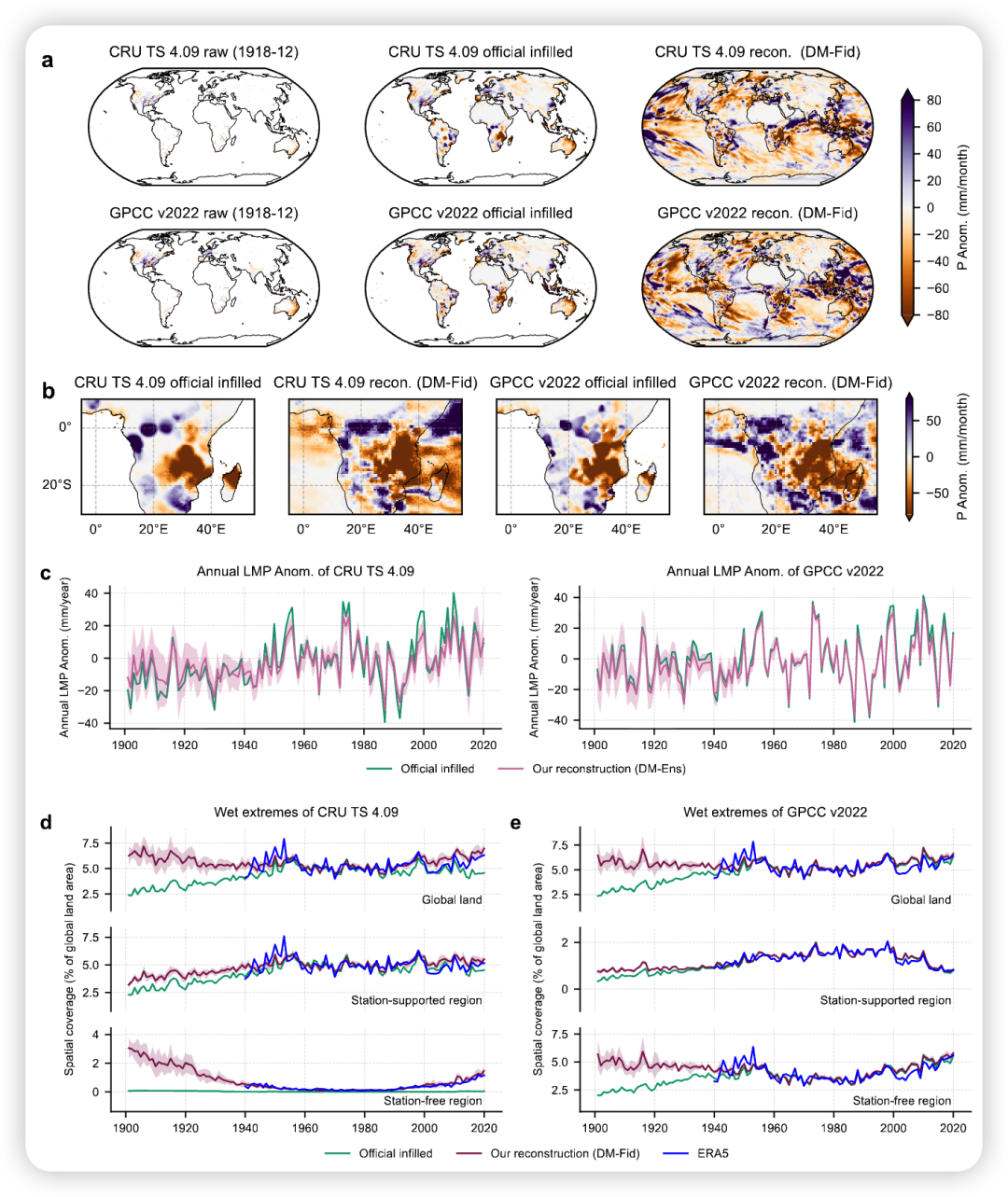 Fig. 5 Reconstruction of key precipitation datasets.