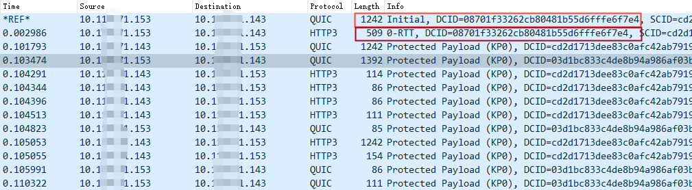 QUIC 的 0-RTT 抓包
