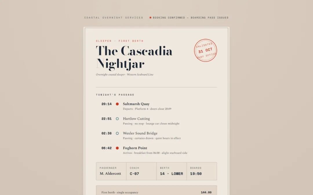 Hallmark 示例:Cascadia Nightjar