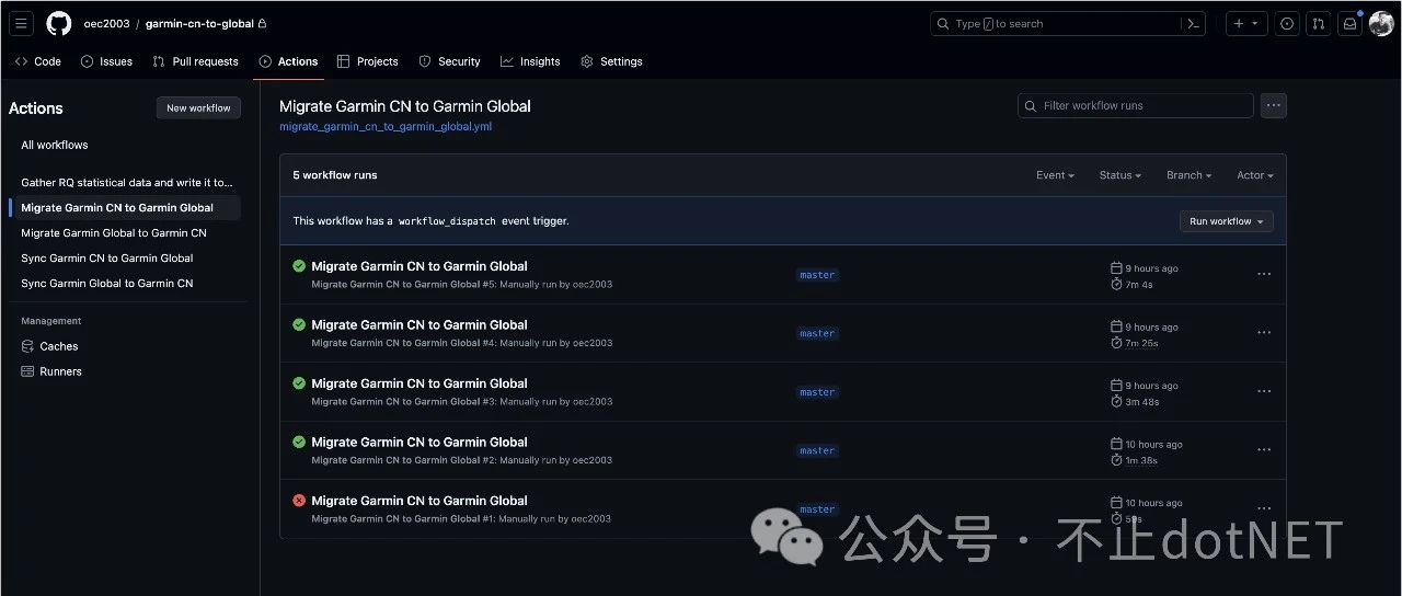 利用 Github Actions 同步佳明国区数据到国际区
