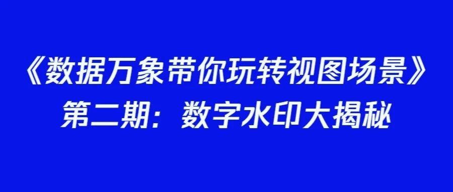 《数据万象带你玩转视图场景》第二期：数字水印大揭秘