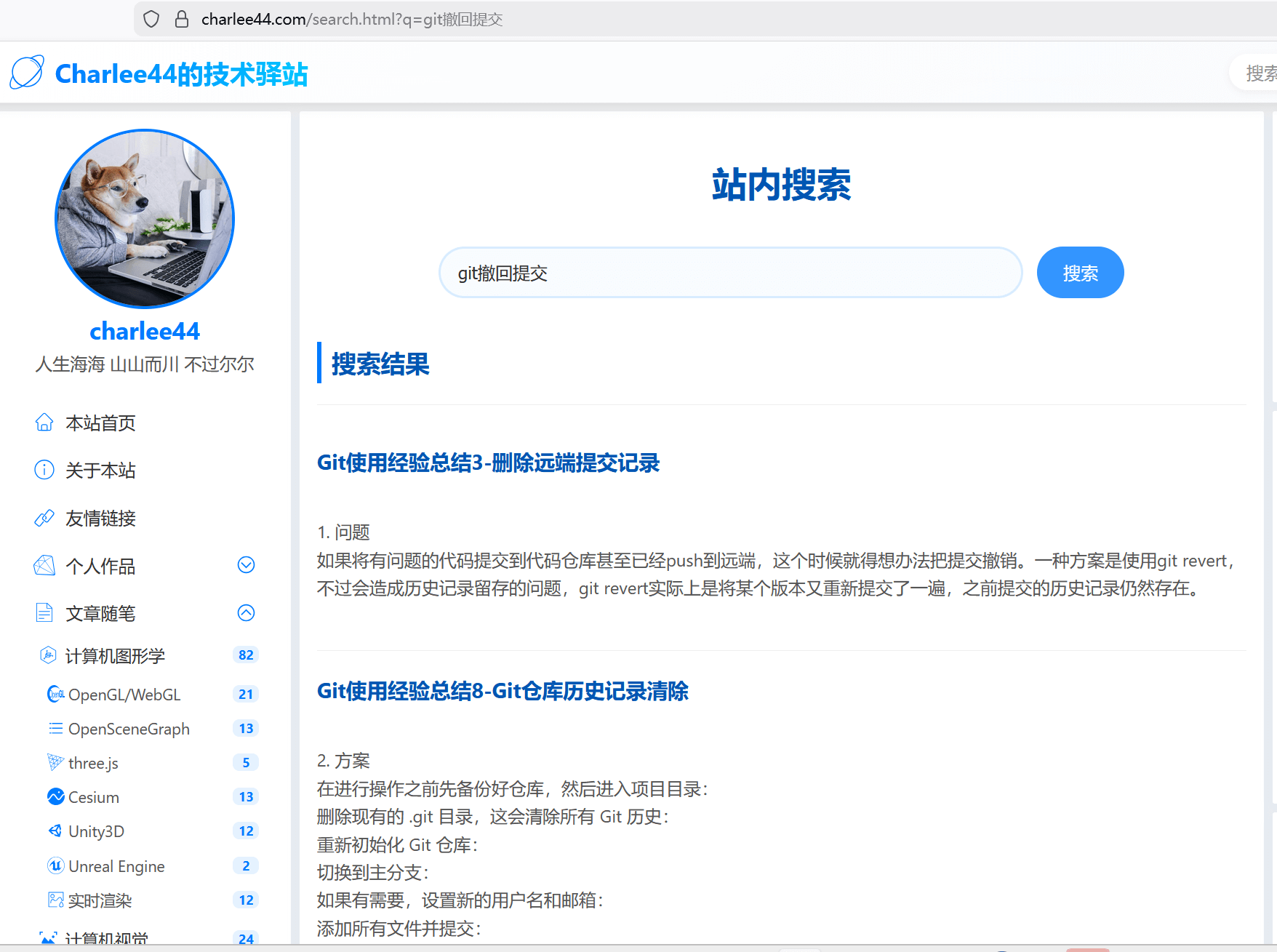 个人博客网站的站内搜索功能