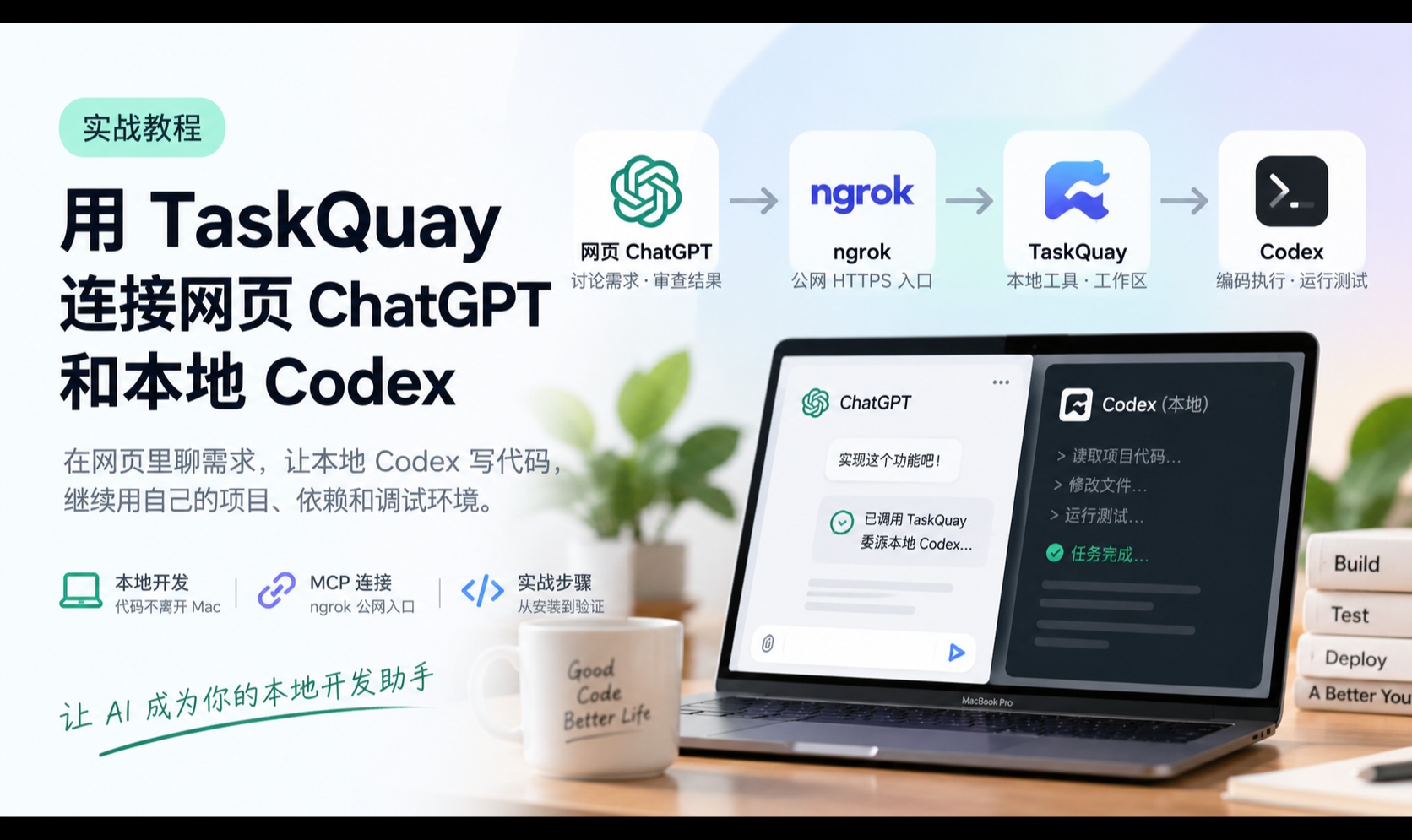 一个ChatGPT 超级省额度方案！用 TaskQuay 连接网页 ChatGPT 和本地 Codex
