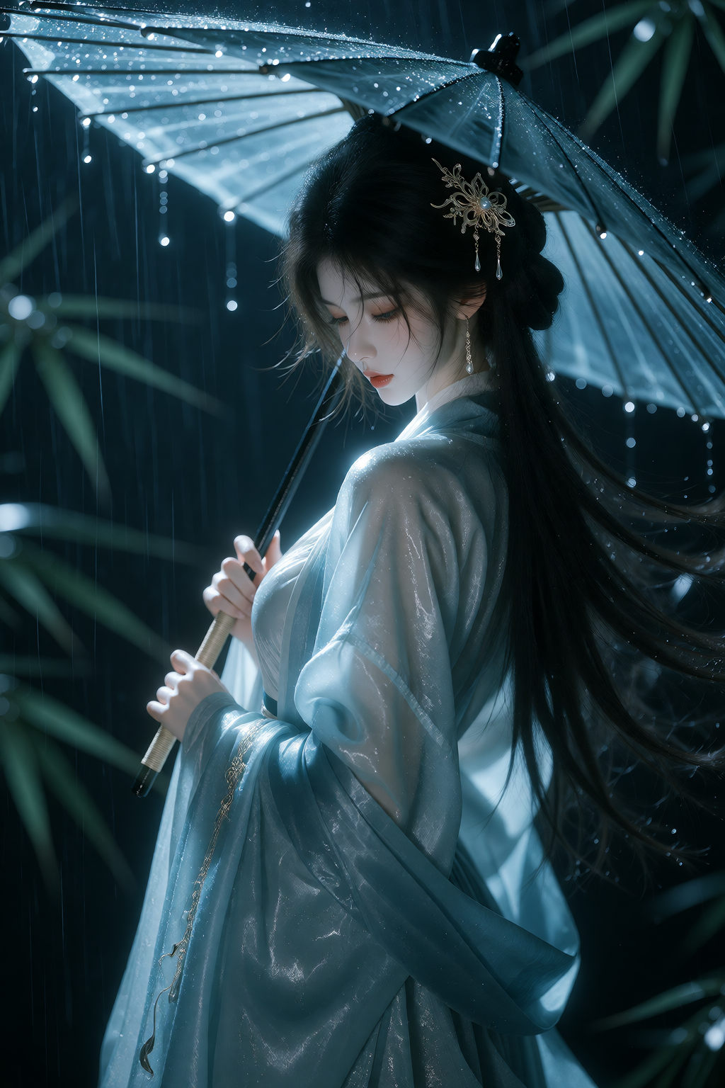 本地生成·雨夜氛围竖构图