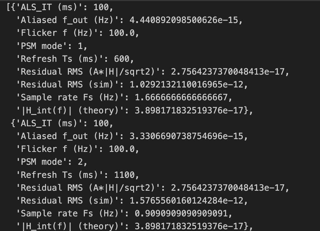 VEML7700 100/120Hz flicker rejection (integration + refresh sampling)