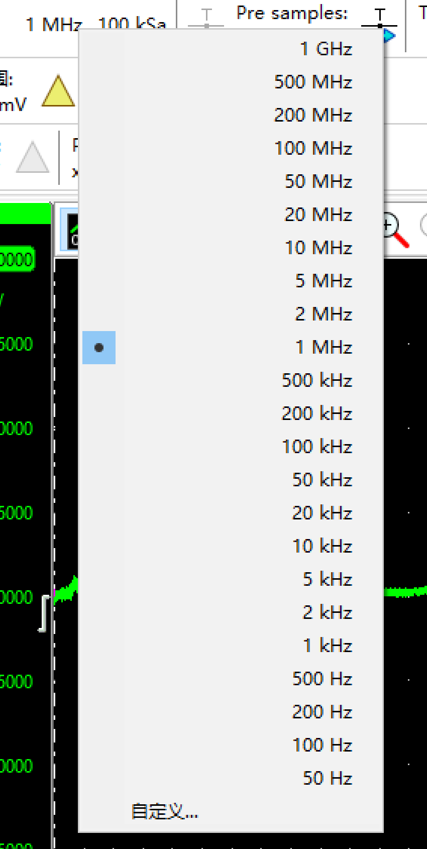 采样 1M 是比较合适的，等完全对信号了解了可以再微调