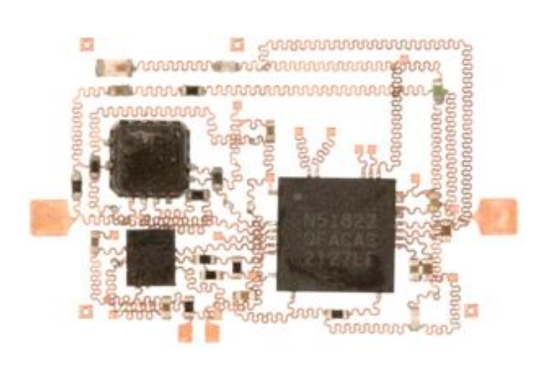一眼 Nordic，但是这个走线还是比较考究的，因为要在一层走的差不多