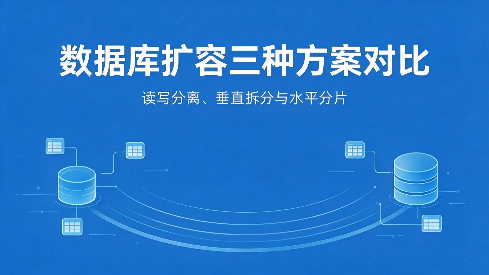 数据库扛不住了怎么办？读写分离、垂直拆分、水平分片三种方案对比