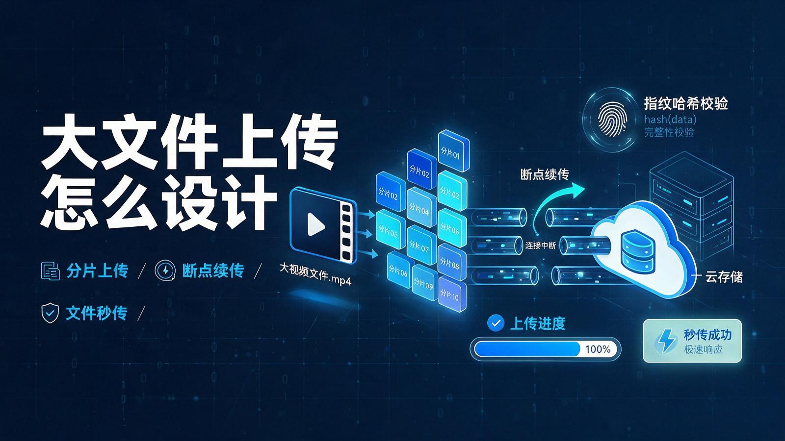 传个2G的视频传到90%断了？大文件上传三种方案对比