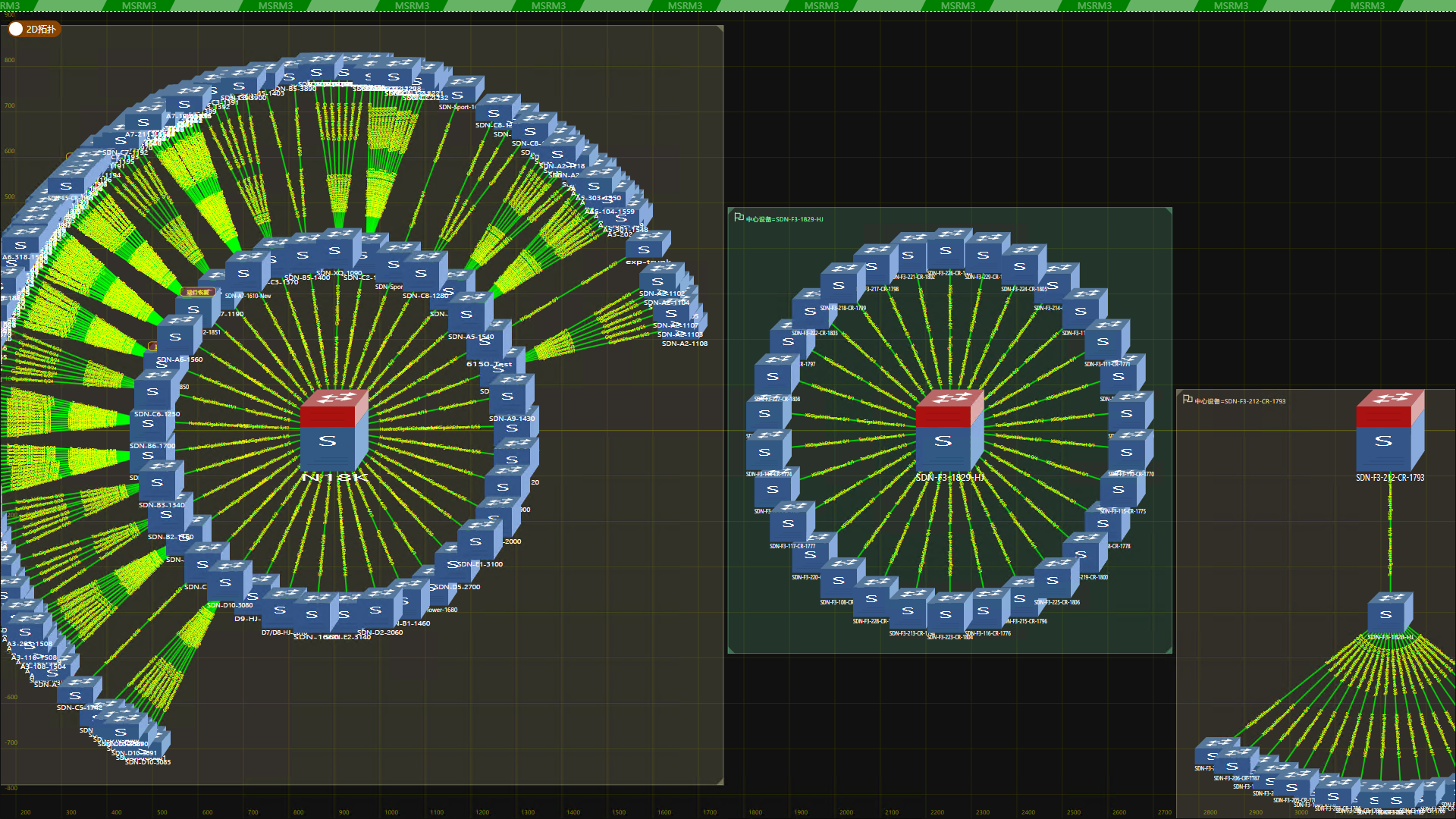 全网拓扑发现自动生成的拓扑