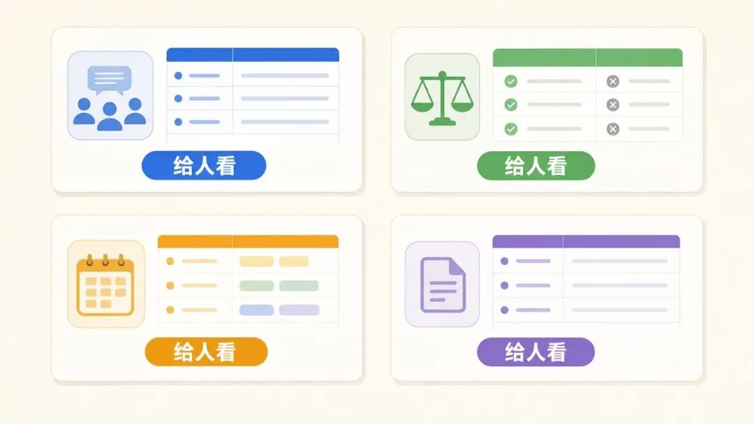 配图：简单表格适合说明页