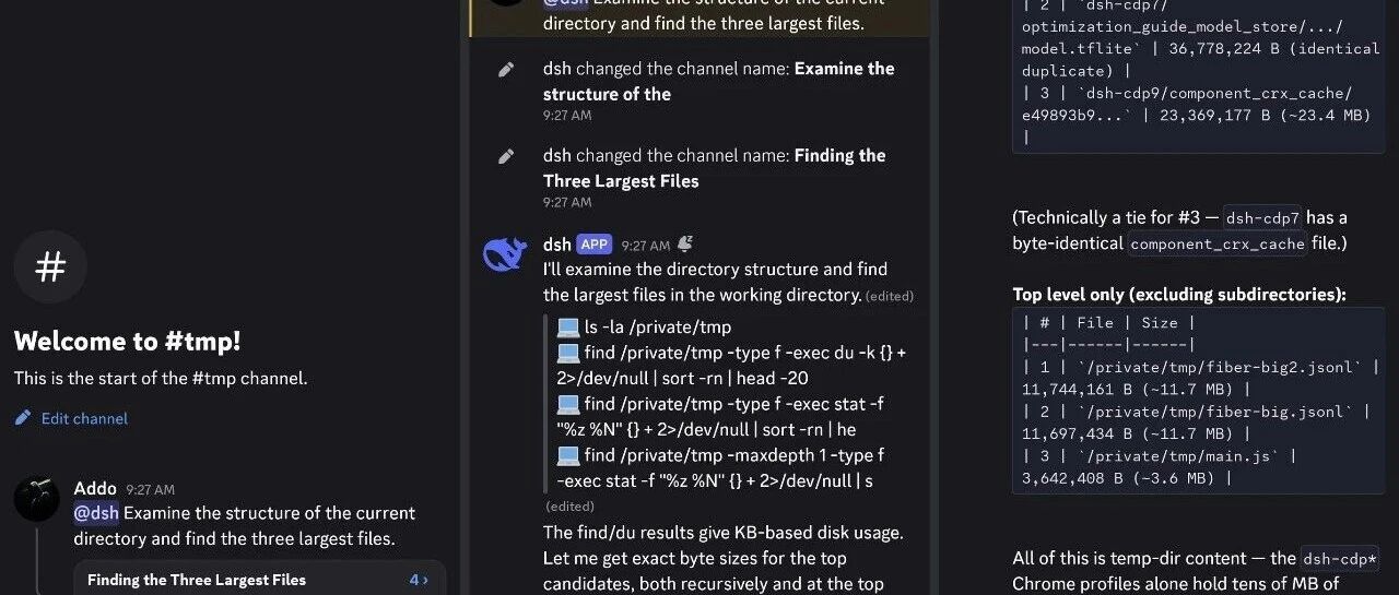 dsh 也能进 Discord 了：我给 DeepSeek Harness 写了个适配器