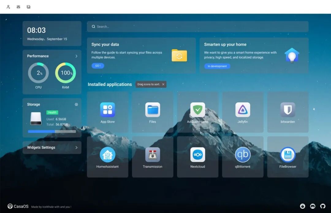 CasaOS Dashboard