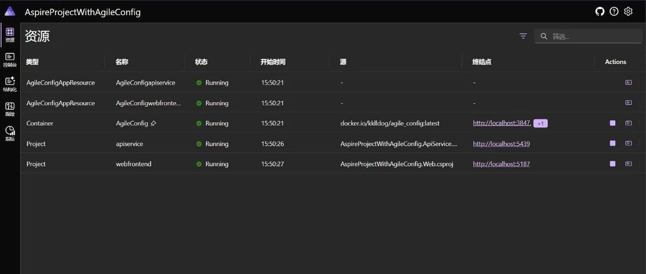 在 Aspire 项目下使用 AgileConfig