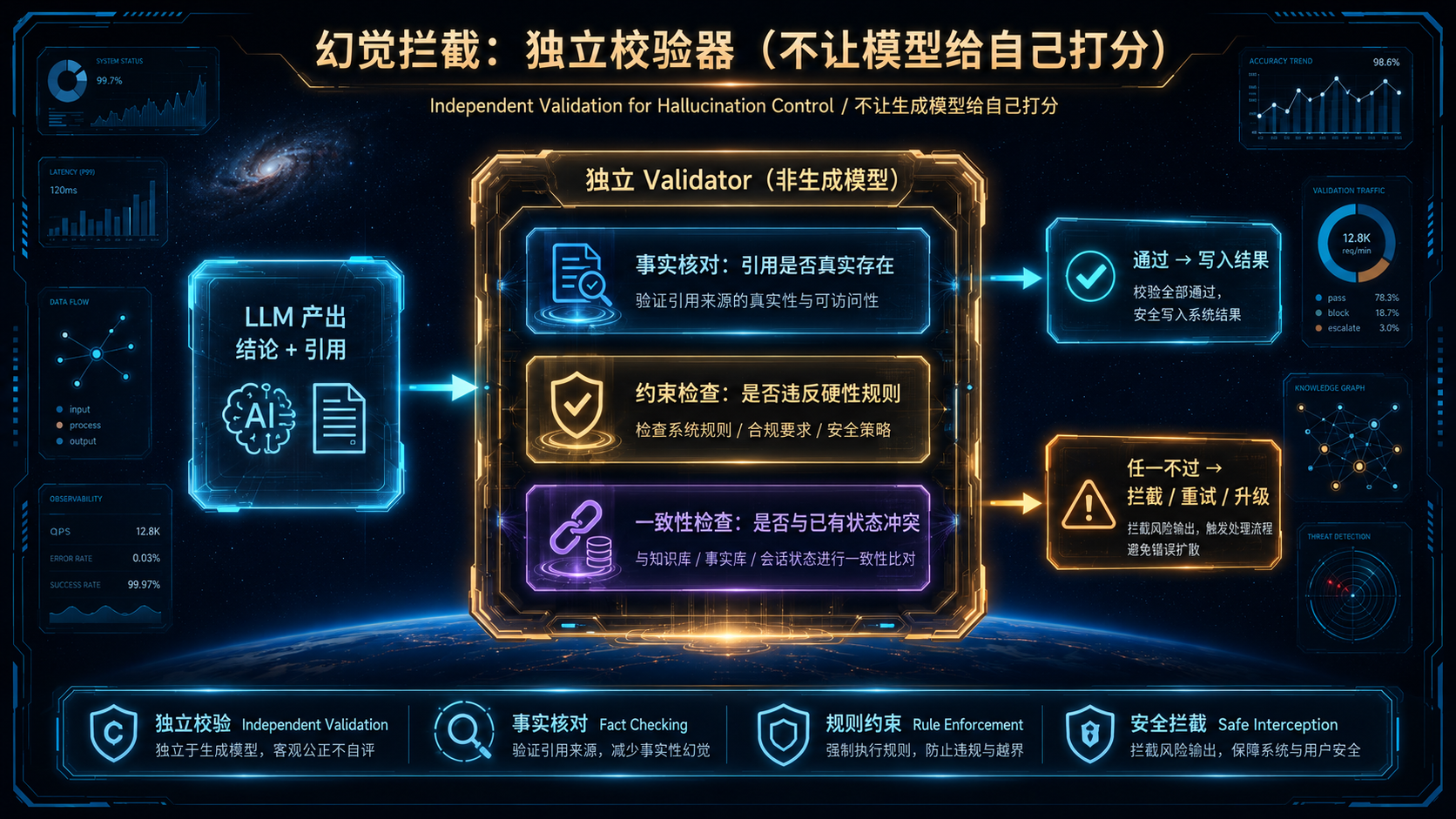 幻觉拦截:独立校验器(不让模型给自己打分).png