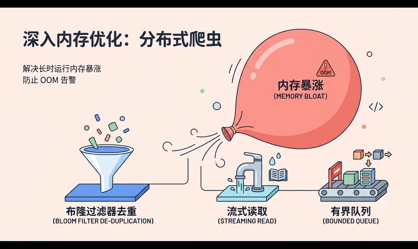 深入内存优化：如何防止分布式爬虫在长时运行中导致的内存暴涨？