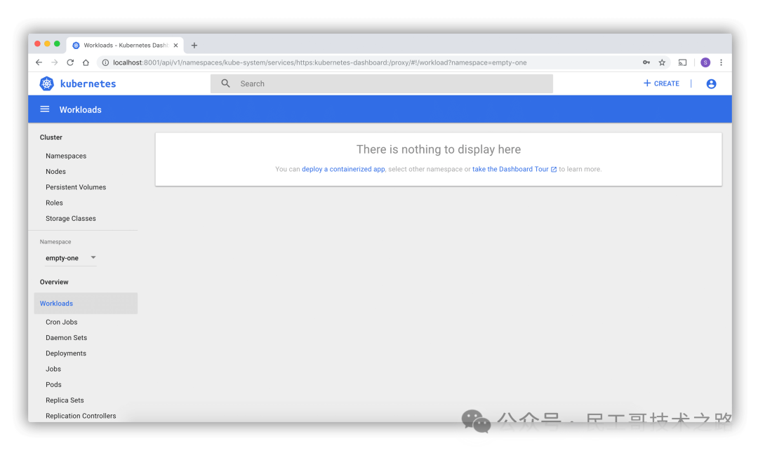 Kubernetes Dashboard 欢迎页面