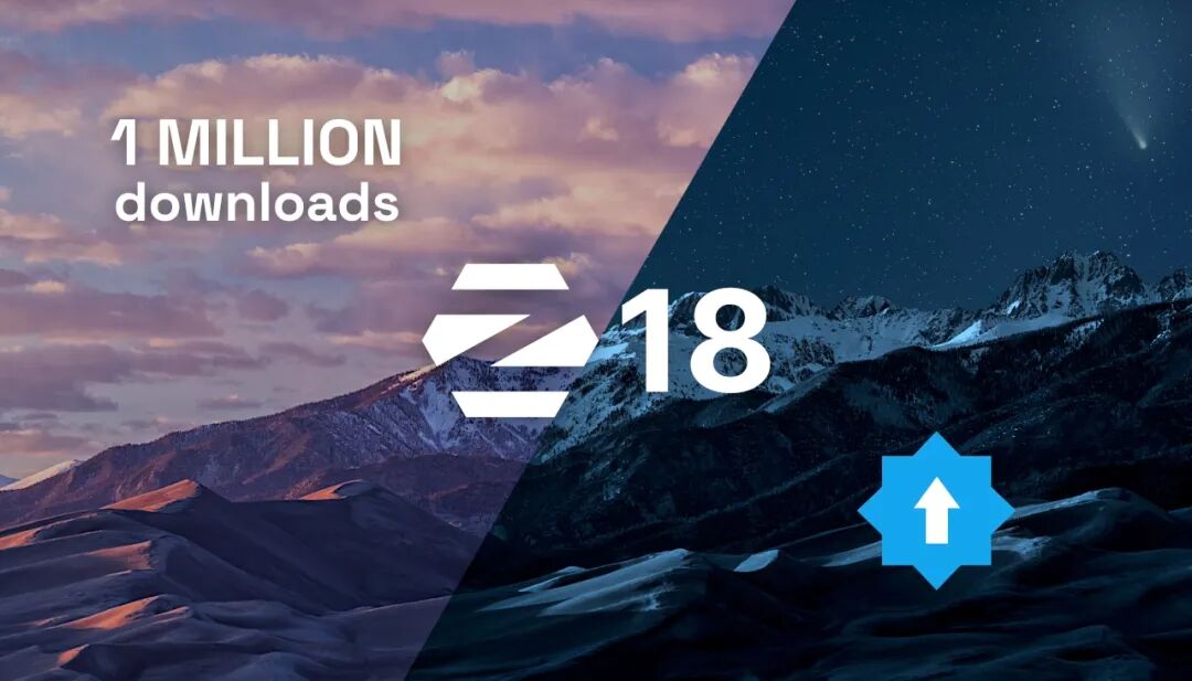 Zorin OS 18 banner image with 1 million downloads label and upgrade icon