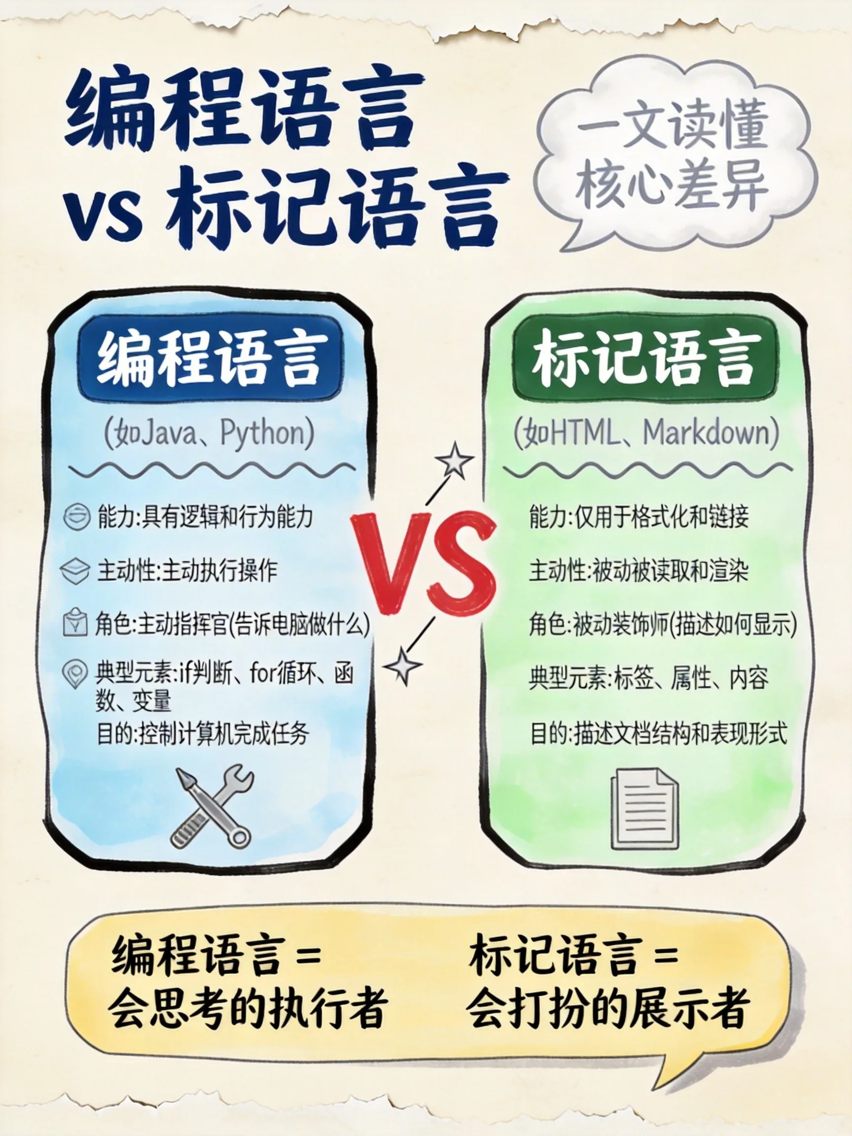 编程语言 vs 标记语言