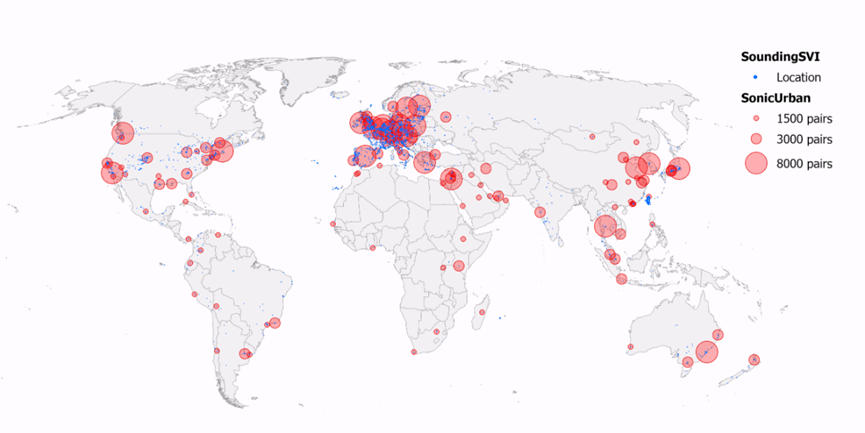图3. SoundingSVI与SonicUrban数据集覆盖范围