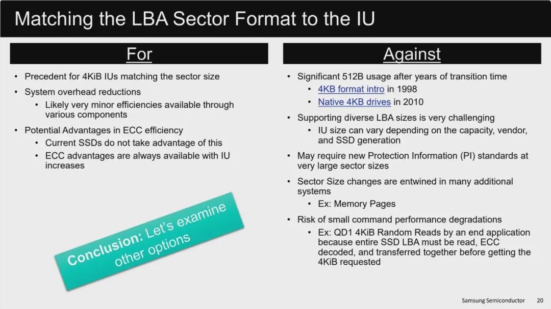 Fig14：LBA 逻辑块大小与 IU大小匹配的优与劣