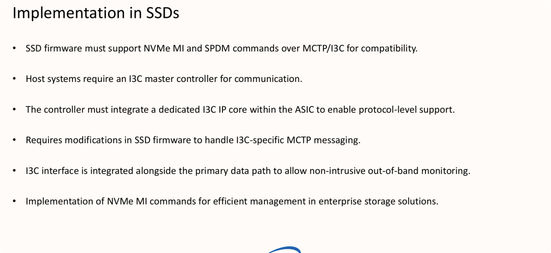 SSD（固态硬盘）中实现 I3C 支持所需的软硬件条件和架构要求
