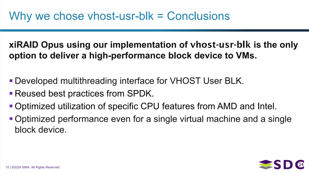 选择 vhost-user-blk 的理由及结论