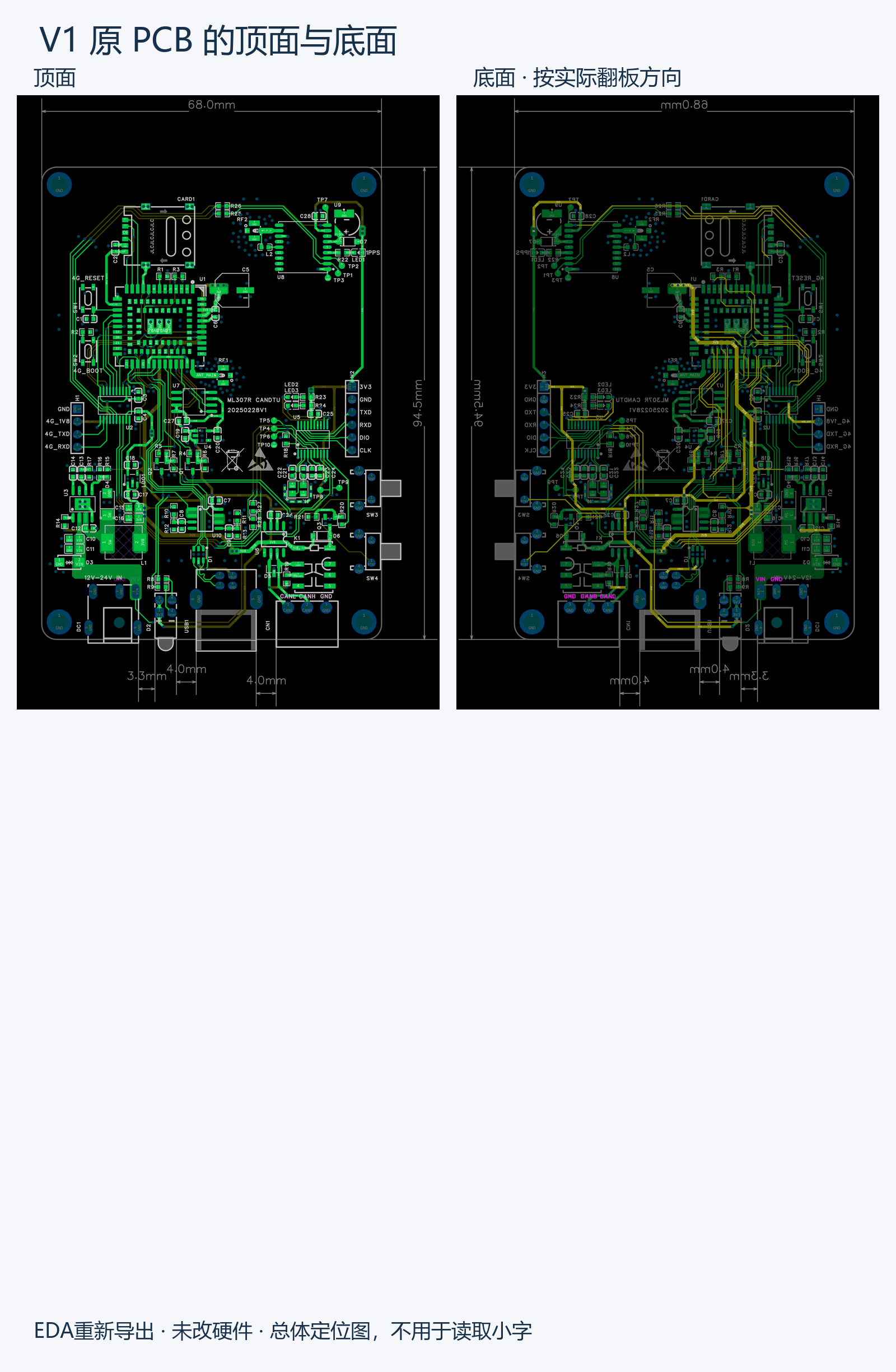 同版PCB顶面与底面