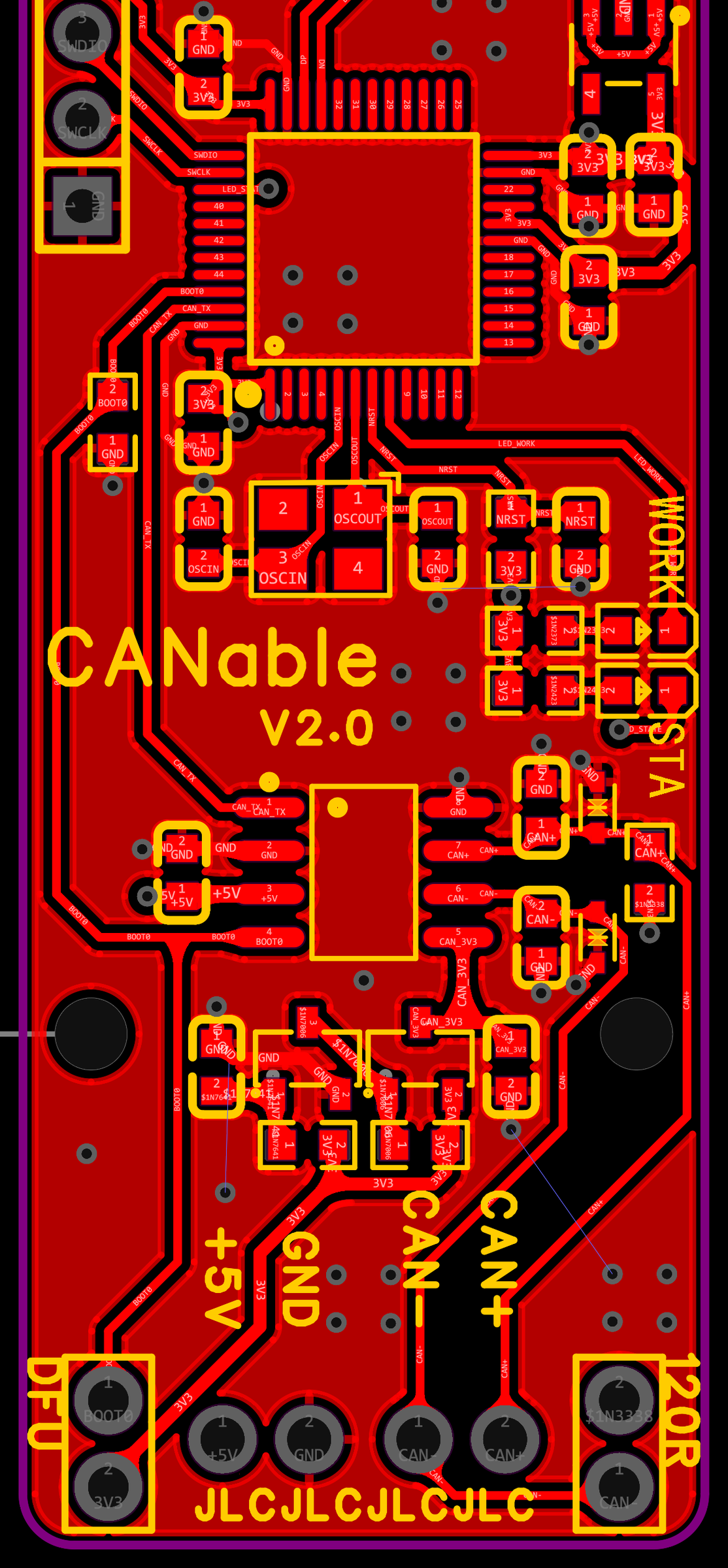 同版本 PCB 的 MCU 至 CAN 接口局部