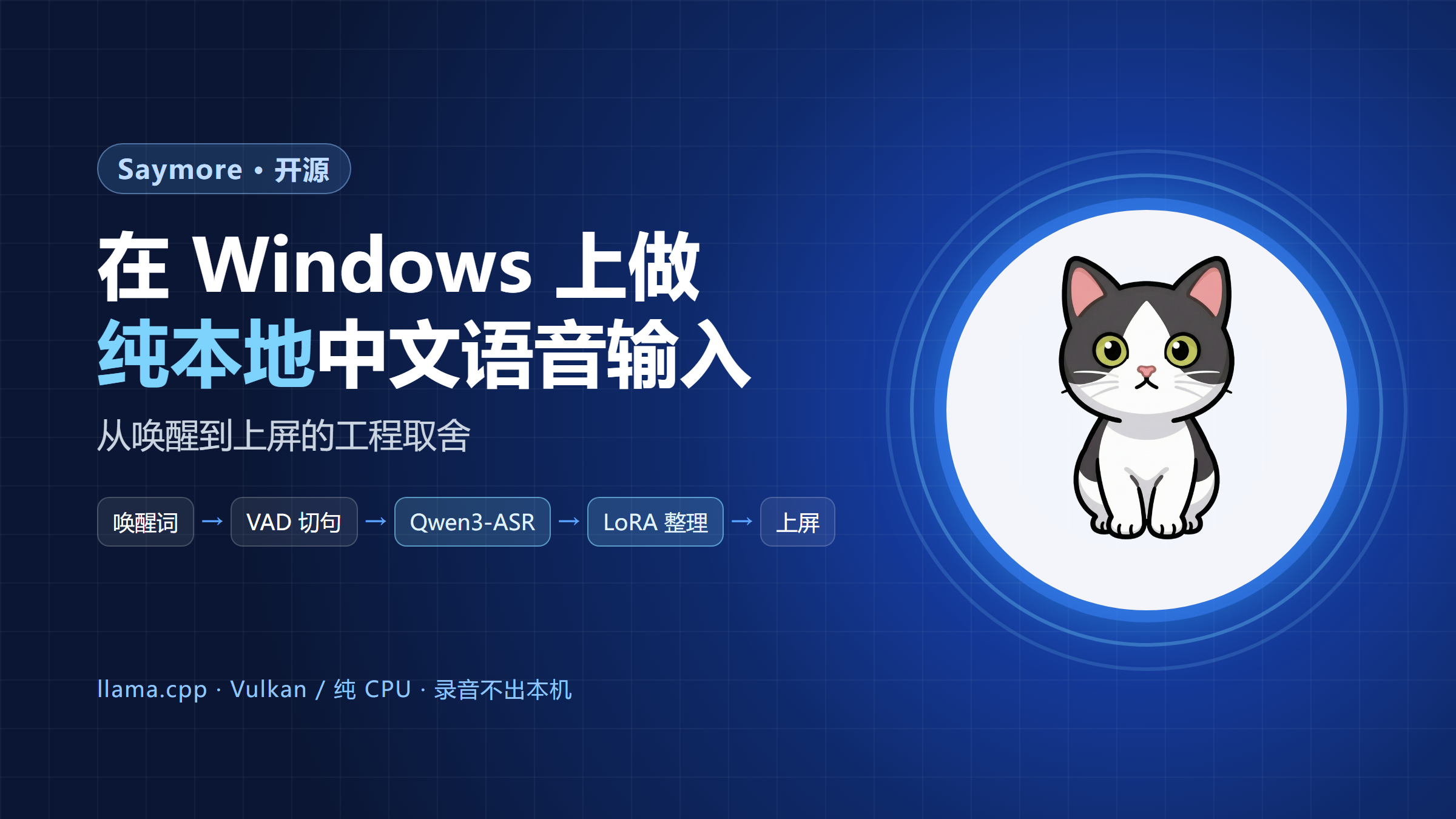 在 Windows 上做一个纯本地的中文语音输入：从唤醒到上屏的工程取舍