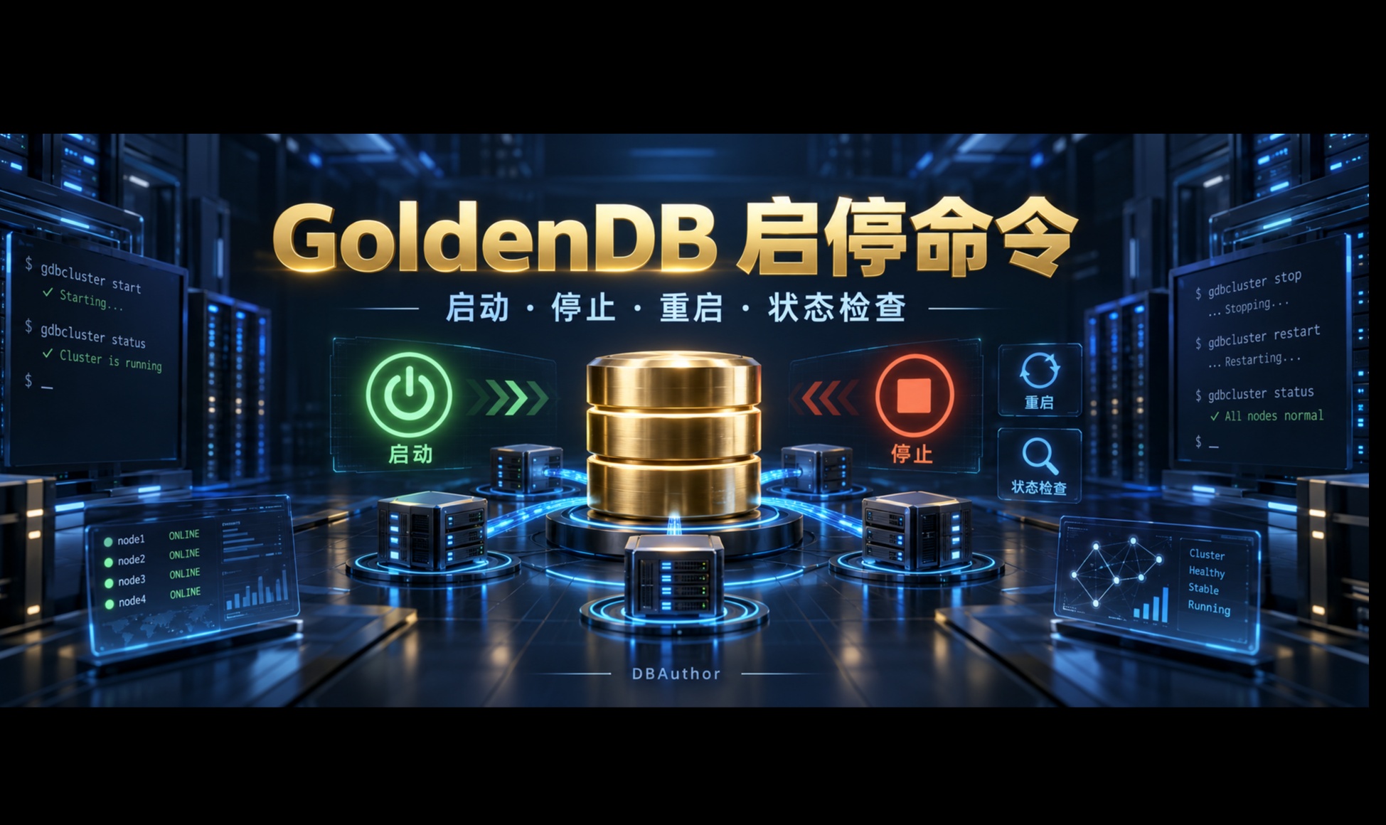 GoldenDB 启停命令