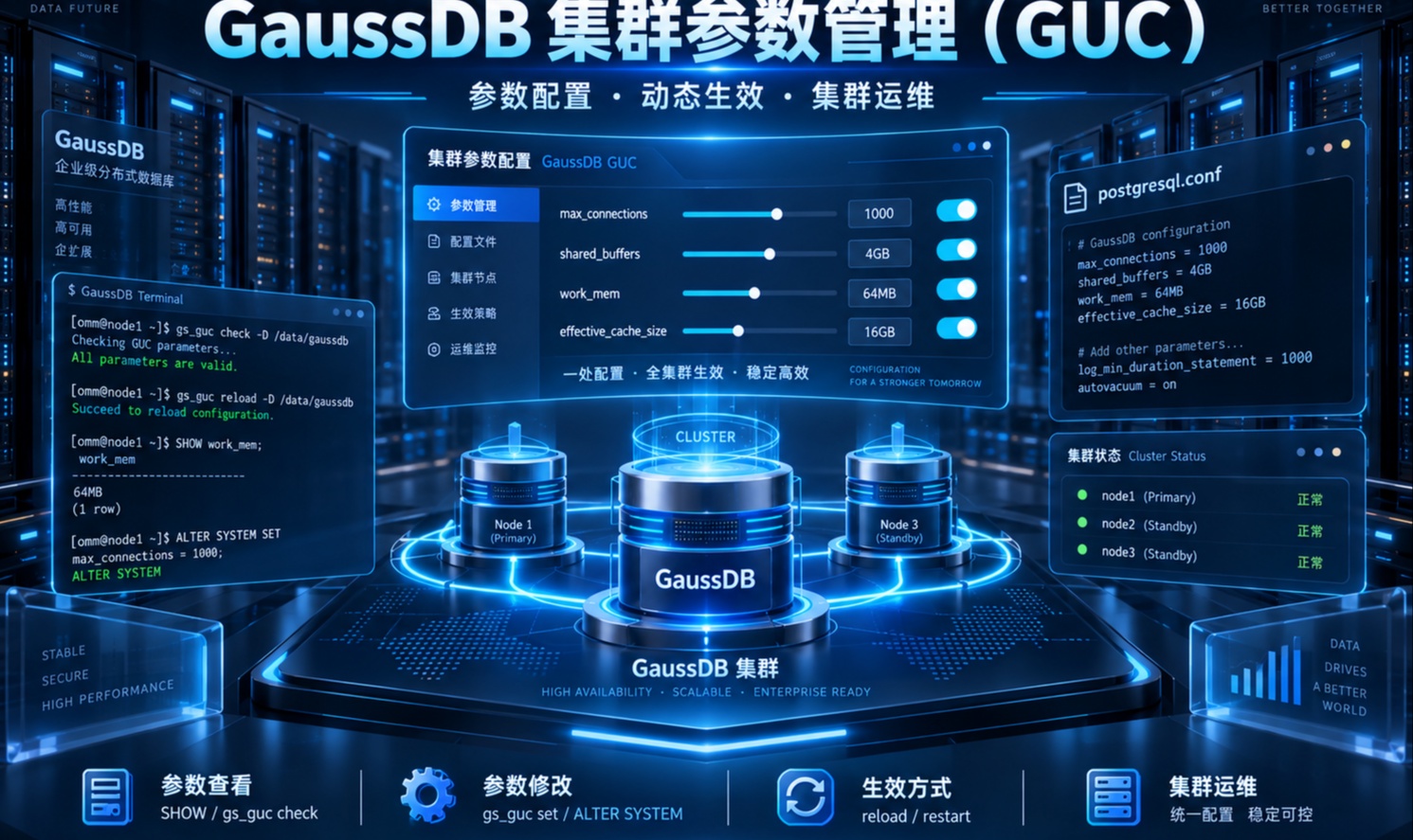 GaussDB 集群参数管理(GUC)