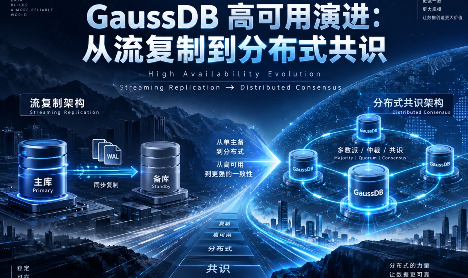 GaussDB 高可用演进：从流复制到 DCF 分布式共识