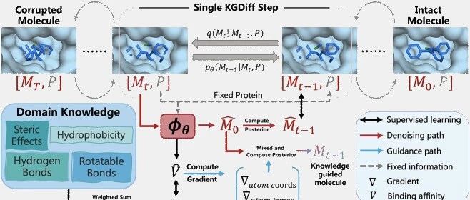 Brief Bioinform｜KGDiff：知识引导的扩散模型实现可解释的靶点感知分子生成