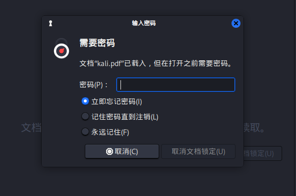 打开文件需要密码