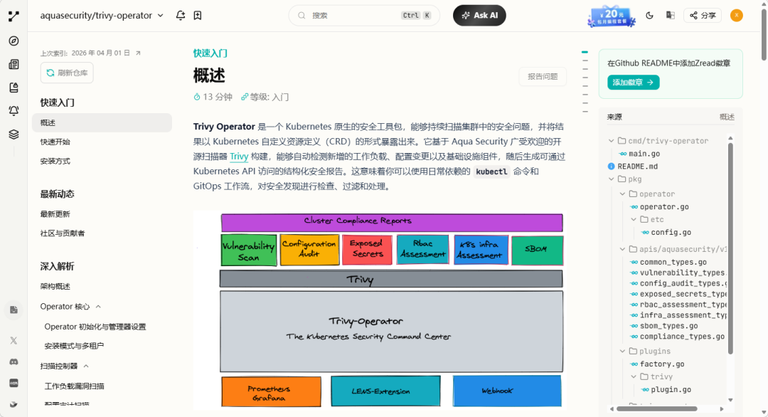 每个项目都有自己详细的文档