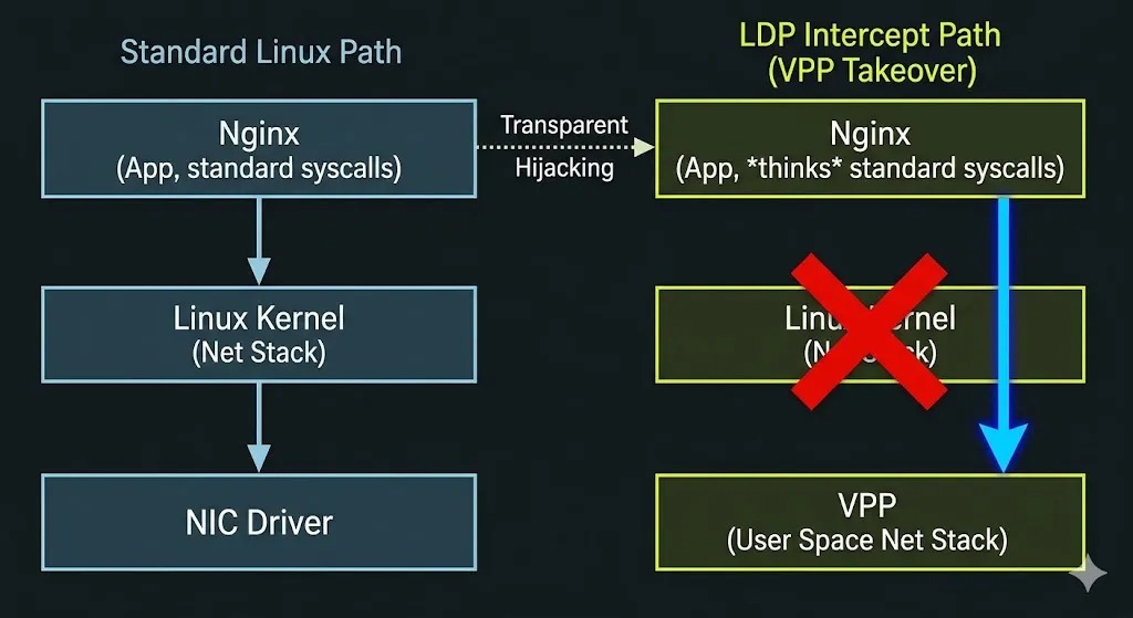 VCL(VPP通信库)与LDP机制架构图