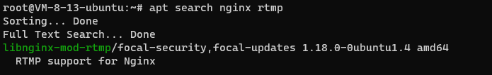 apt search nginx rtmp 结果