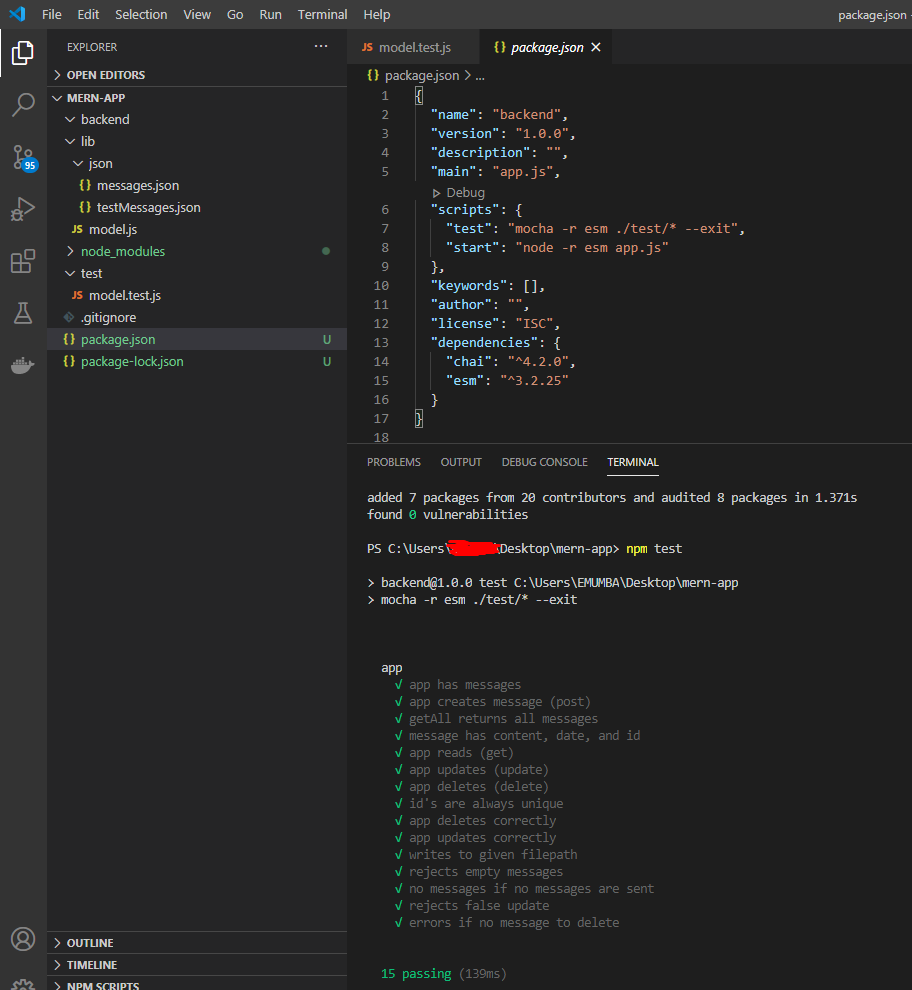 Mocha No Test Files Found
