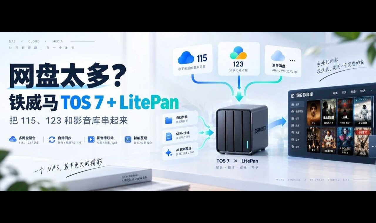 多网盘太乱、LitePan一站式串联、NAS帮忙部署与管理