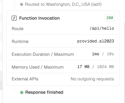 请求处理 详细数据（冷启动）