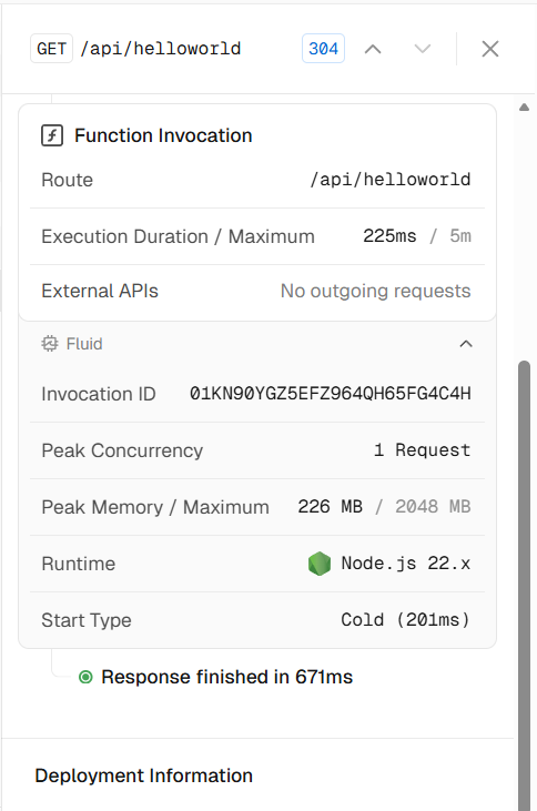 vercel bun runtime cold start