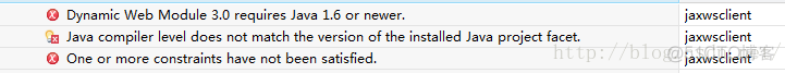 dynamic web module项目报错Dynamic Web Module 3.0 requires Java 1.6 or newer 的解决方法_java