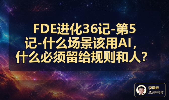 FDE进化36记-第5记-什么场景该用AI，什么必须留给规则和人？