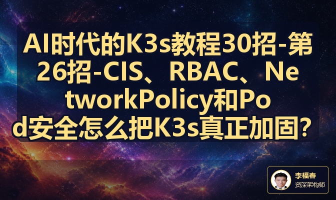 AI时代的K3s教程30招-第26招-CIS、RBAC、NetworkPolicy和Pod安全怎么把K3s真正加固？