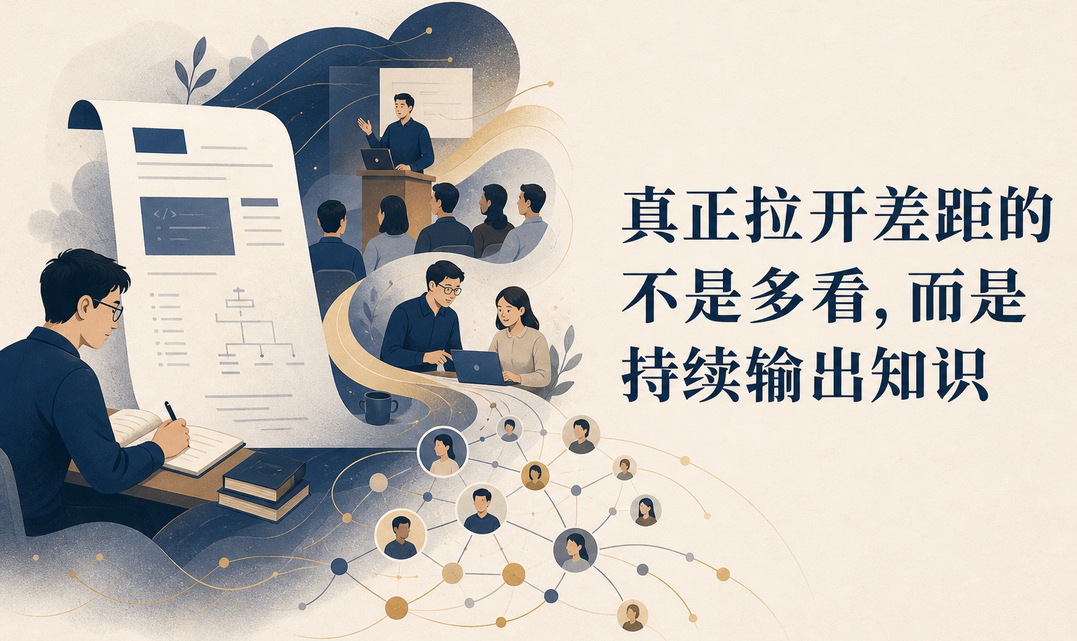 真正拉开差距的不是多看，而是持续输出知识