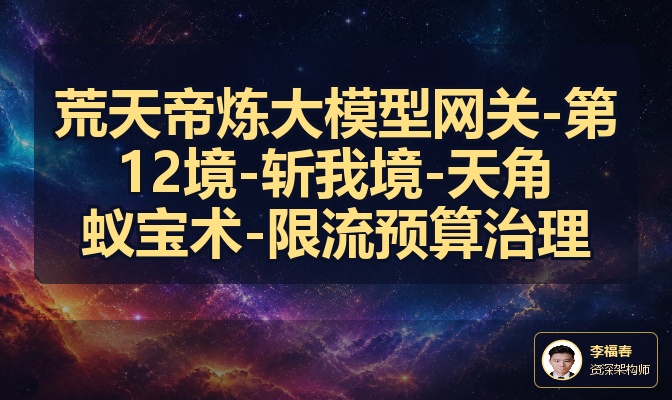 荒天帝炼大模型网关-第12境-斩我境-天角蚁宝术-限流预算治理