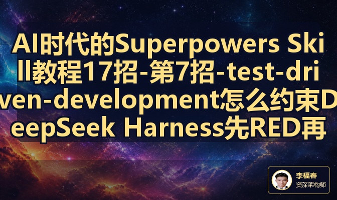 AI时代的Superpowers Skill教程17招-第7招-test-driven-development怎么约束DeepSeek Harness先RED再