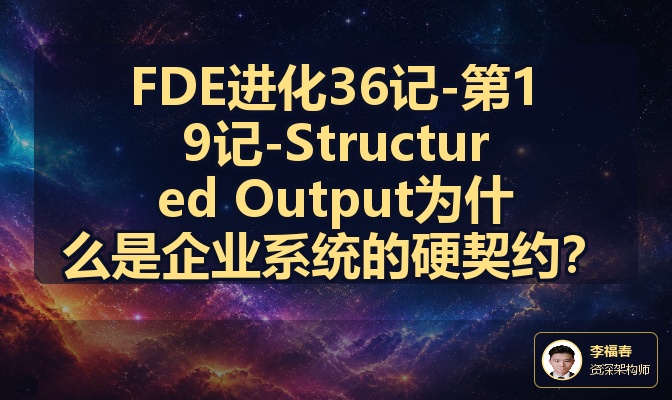 FDE进化36记-第19记-Structured Output为什么是企业系统的硬契约？